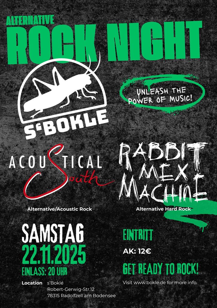 Flyer Acoustival South und Rabbit Mex Machine