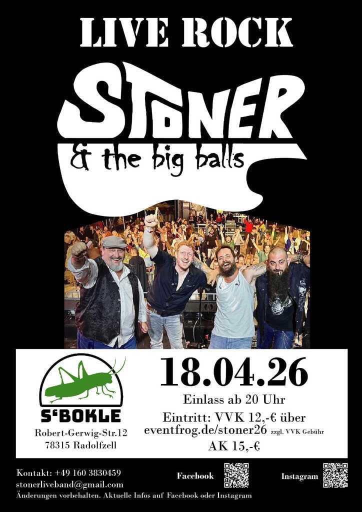 Stoner & the Big Balls am 18.4.2026 im Bokle