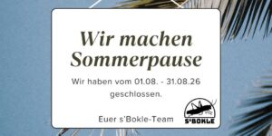 Sommerpause von 1.8. bis 31.8.