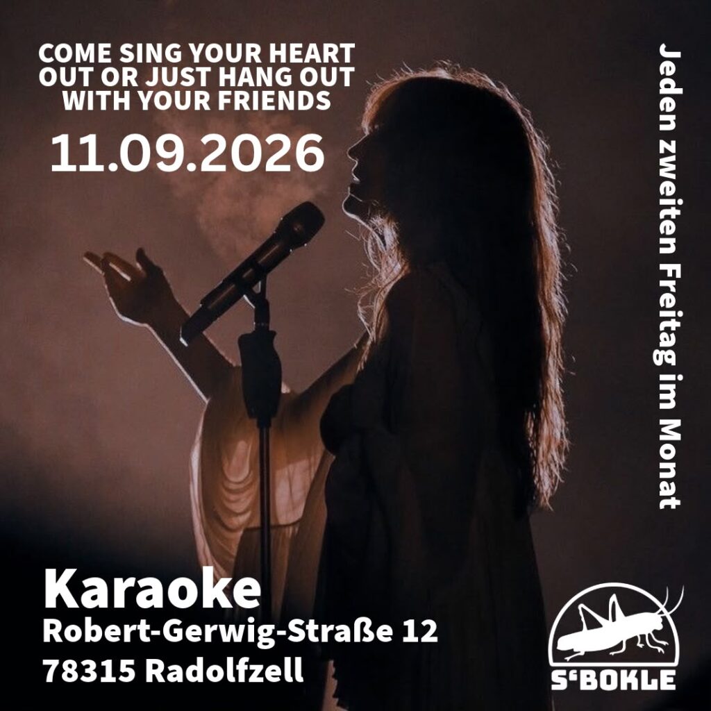 Flyer Karaoke im Bokle am zweiten  Freitag im Monat