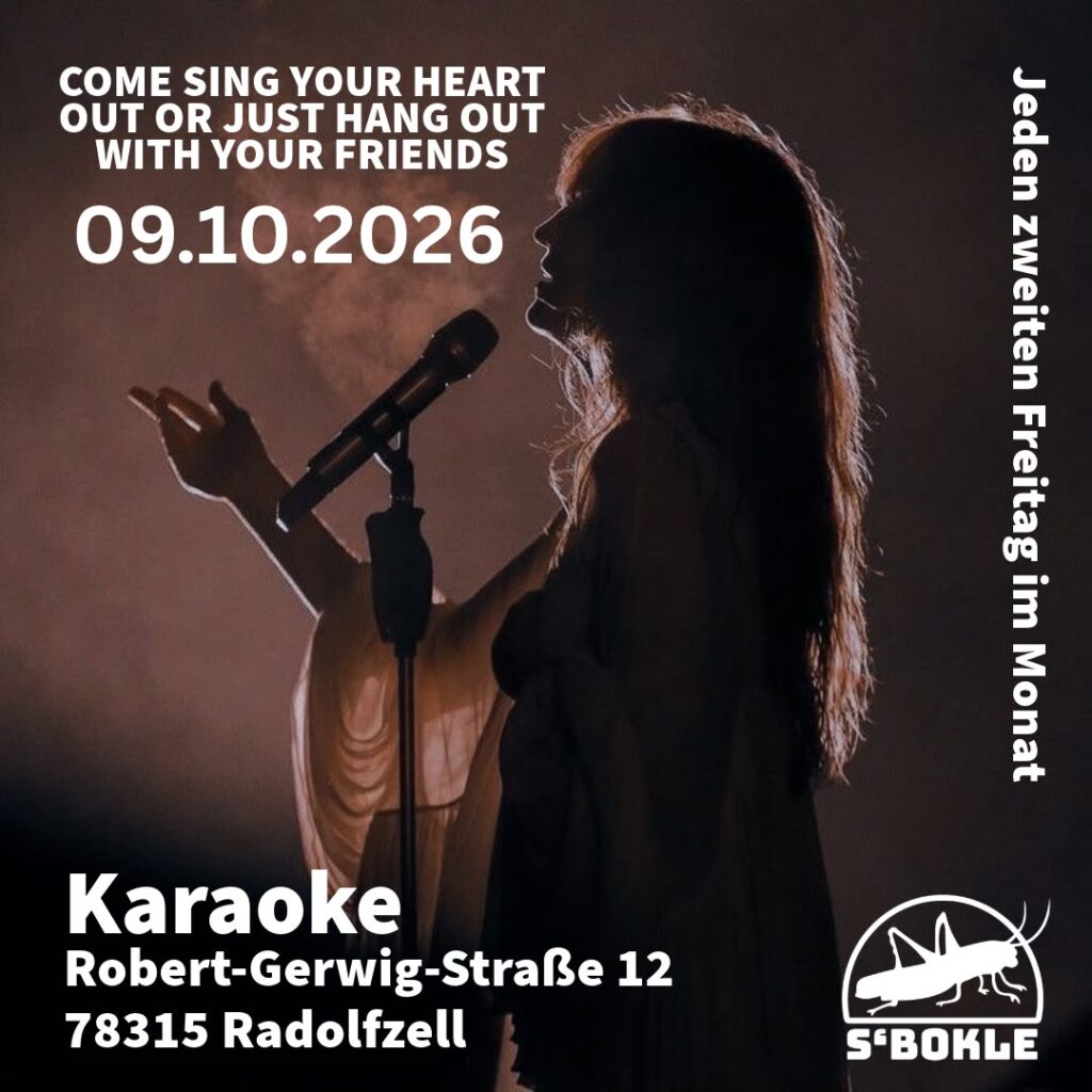 Flyer Karaoke im Bokle am zweiten Freitag im Monat